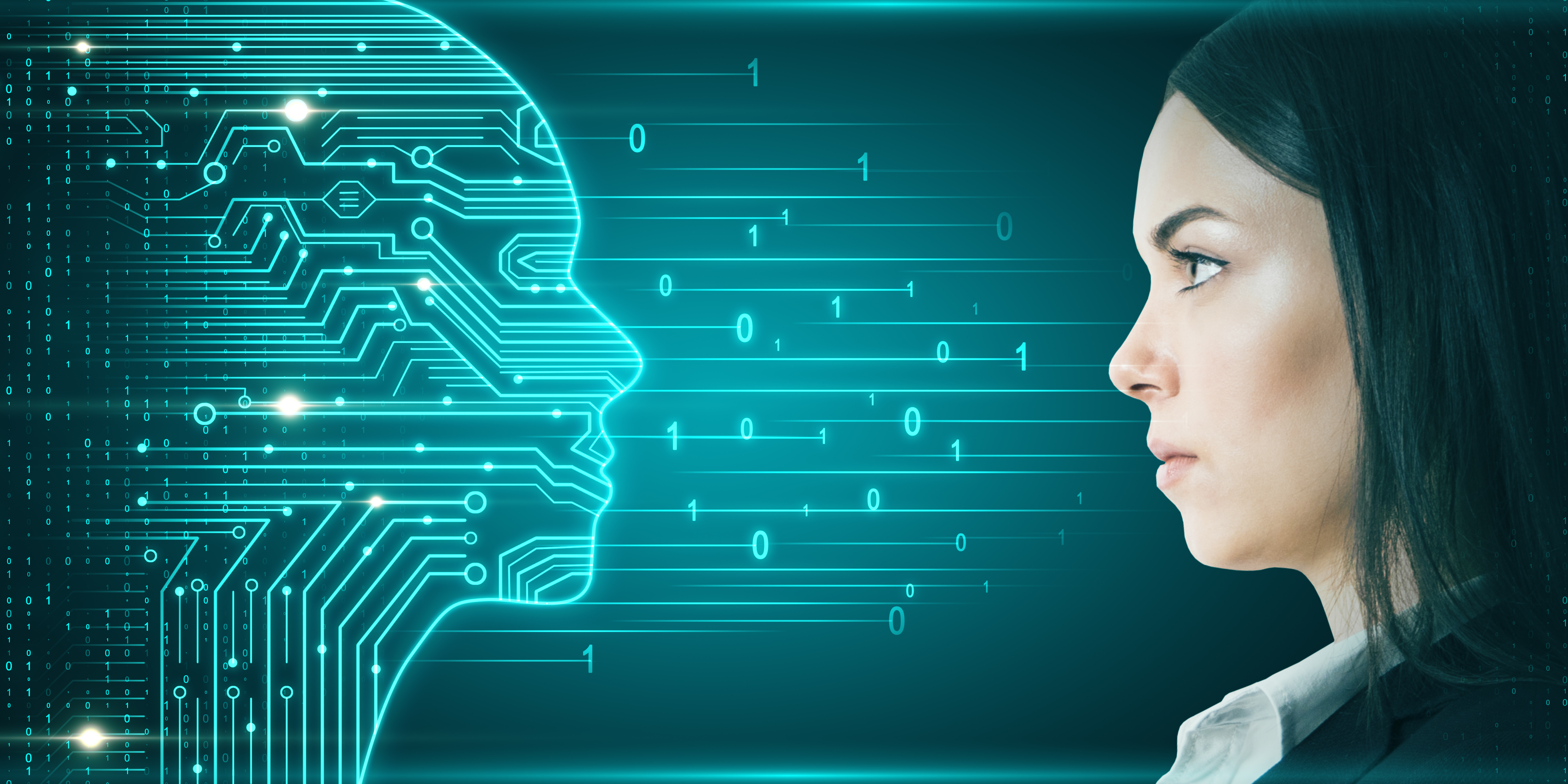 AI innovation concept with woman