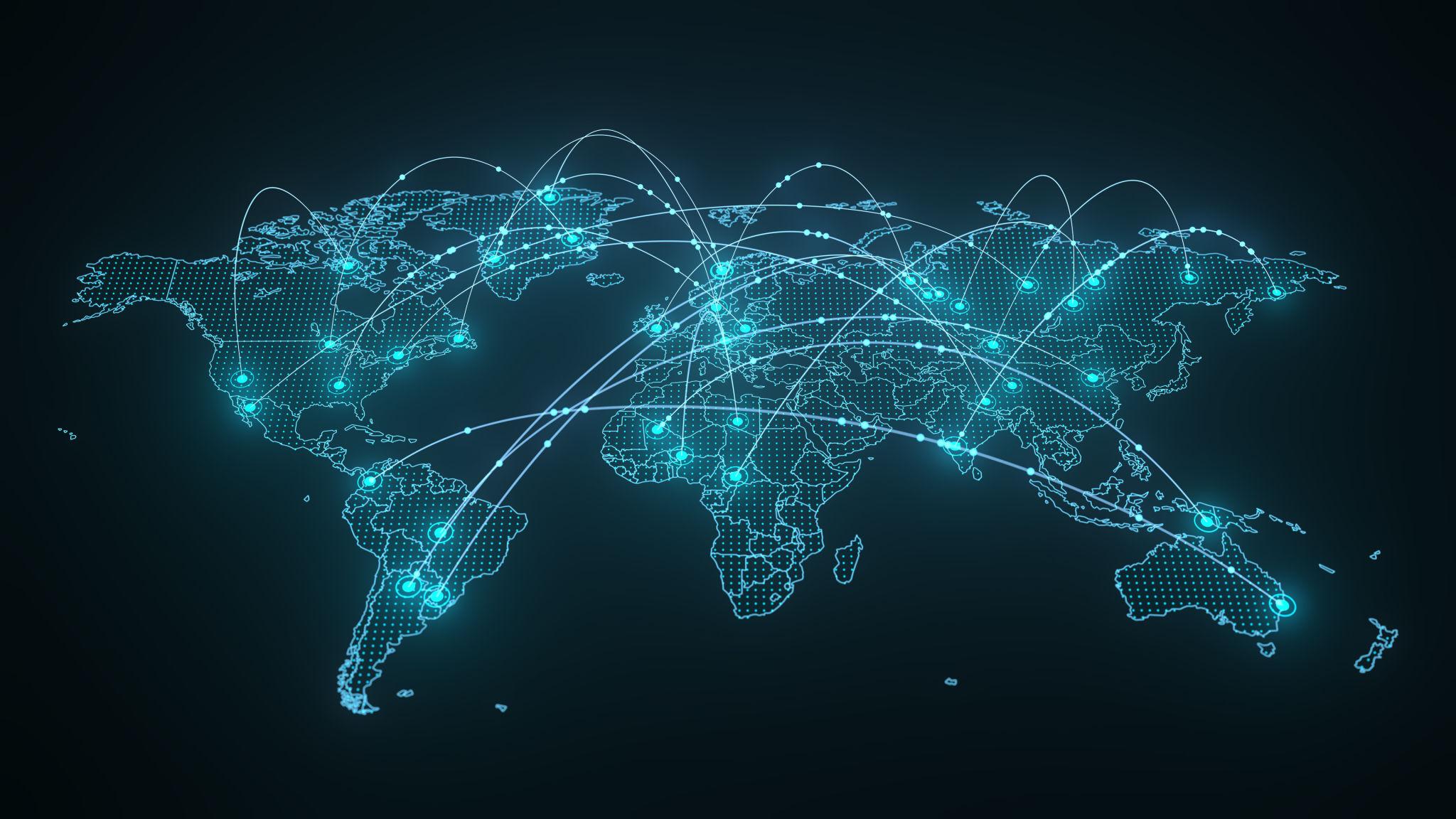 Global enterprise map background
